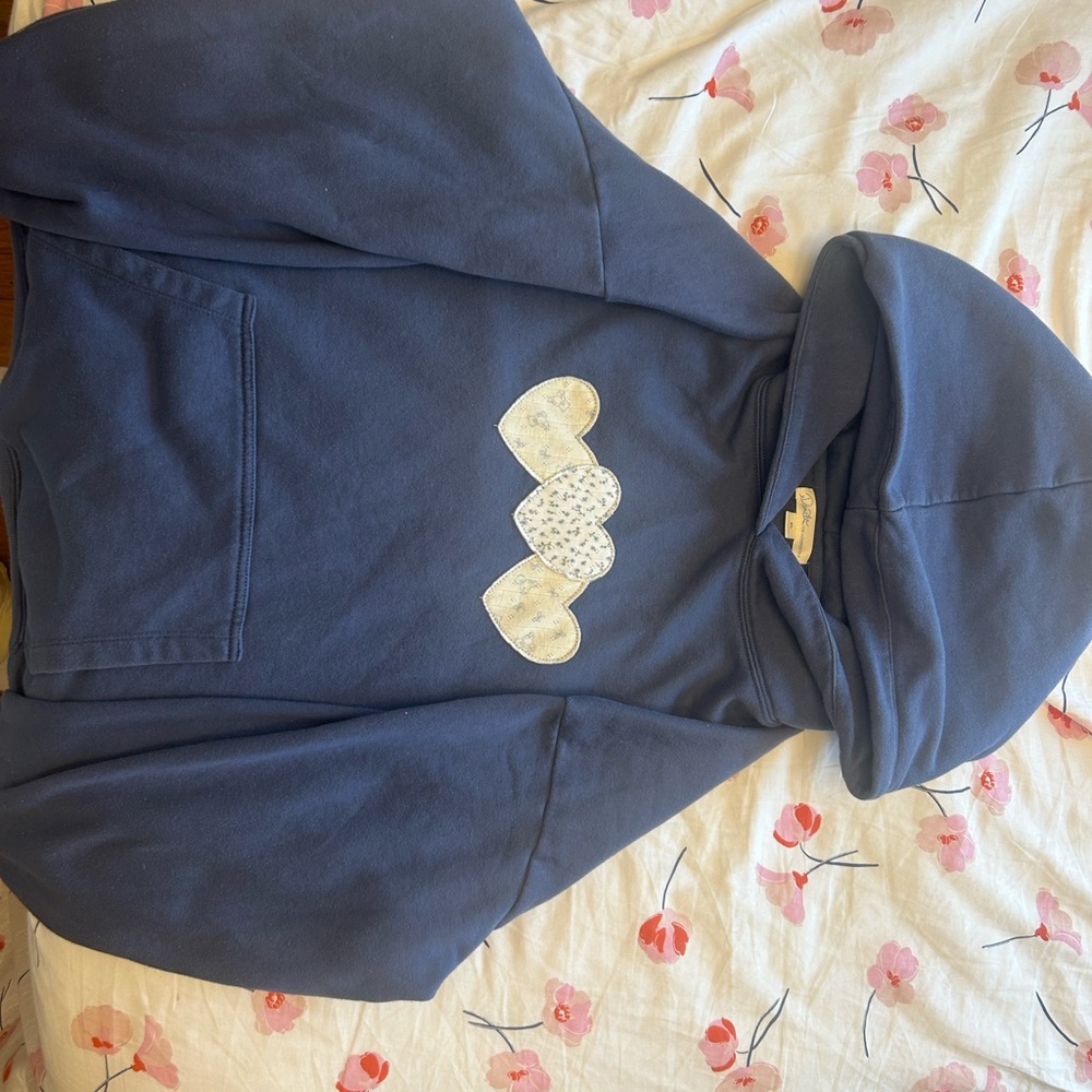 Blue Hoodie with Heart Design